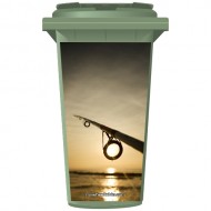 Fishing Rod In The Sunset Wheelie Bin Sticker Panel